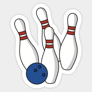 Bowling Ball and Pins Sticker